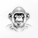 Chimp wearing jester hat tattoo design idea