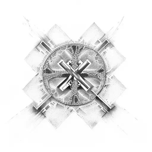 broken cross forming into a big strong cross tattoo design idea