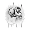 Basketball player in front of the Colosseum tattoo design idea