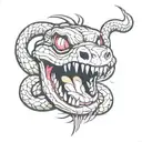 snake  biting tattoo design idea