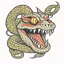 snake  biting tattoo design idea
