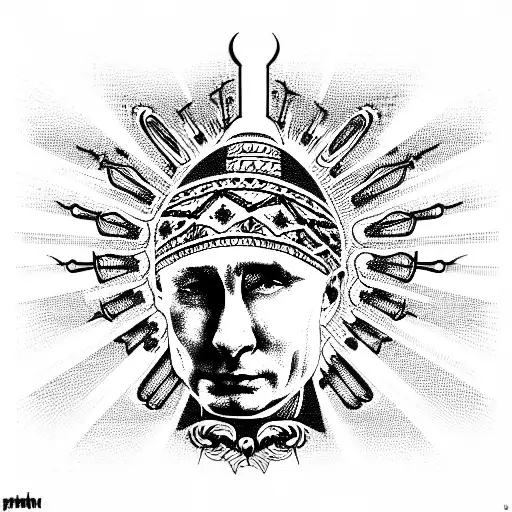 putin`s suicide  tattoo design idea