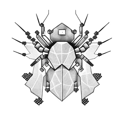 cyberpunk bold left wing political dark spiders network tattoo design idea