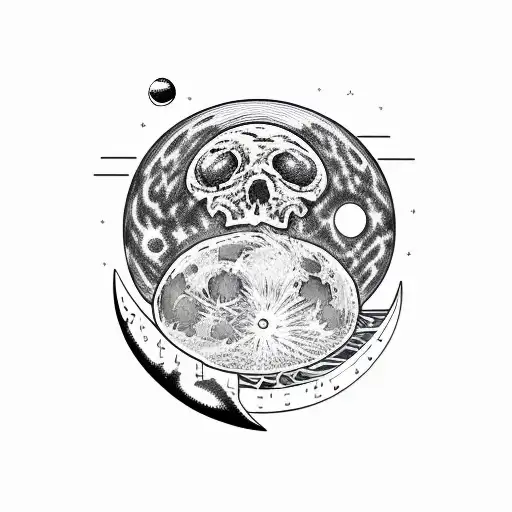 Moon and danger  tattoo design idea