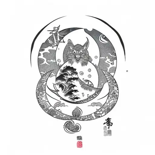 Moon and danger  tattoo design idea