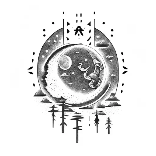 Moon and danger  tattoo design idea