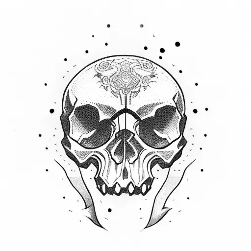 skull punk tattoo design idea