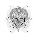 skull punk tattoo design idea