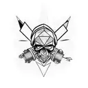 skull punk tattoo design idea