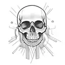 skull punk tattoo design idea