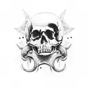 skull punk tattoo design idea