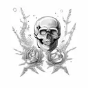 skull punk tattoo design idea
