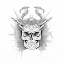 skull punk tattoo design idea