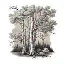 quaking aspen  tree tattoo design idea