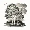 quaking aspen  tree tattoo design idea