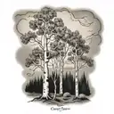quaking aspen  tree tattoo design idea