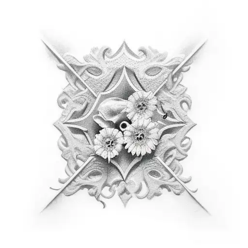 gravestone tattoo design idea