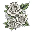 money rose intertwined tattoo design idea