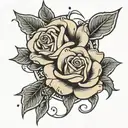 money rose intertwined tattoo design idea