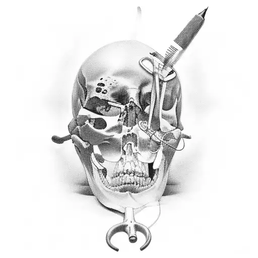 during surgery life win over death tattoo design idea