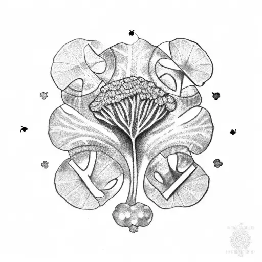 5 leaf clover  tattoo design idea