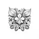 5 leaf clover  tattoo design idea