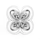 5 leaf clover  tattoo design idea