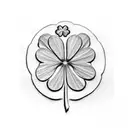 5 leaf clover  tattoo design idea