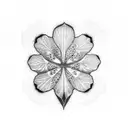 5 leaf clover  tattoo design idea