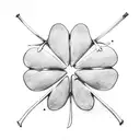 5 leaf clover  tattoo design idea