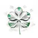 5 leaf clover  tattoo design idea