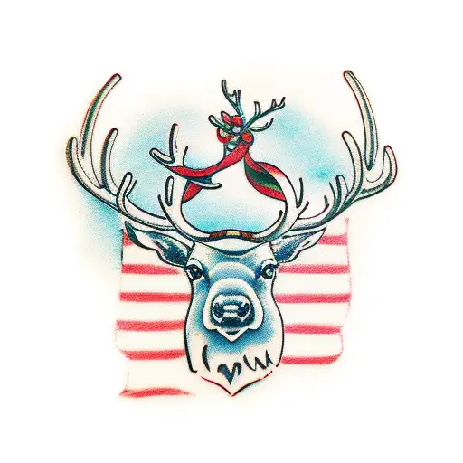 Reindeer antlers tattoo design idea