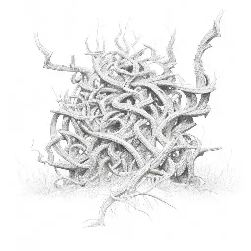 thorny vines tattoo design idea