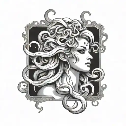 sexy gothic medusa tattoo design idea