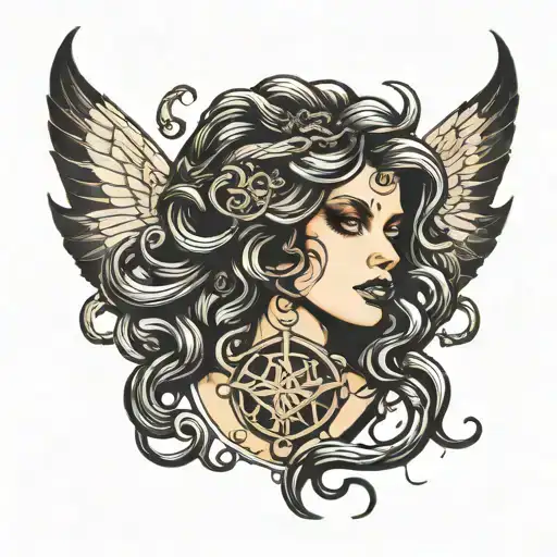 sexy gothic medusa tattoo design idea