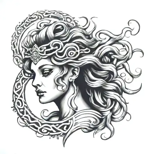 Gothic medusa tattoo design idea