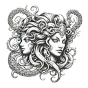 Gothic medusa tattoo design idea