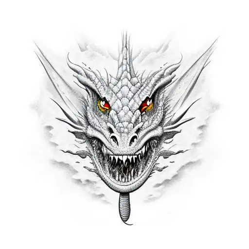 dragon 3 head tattoo design idea