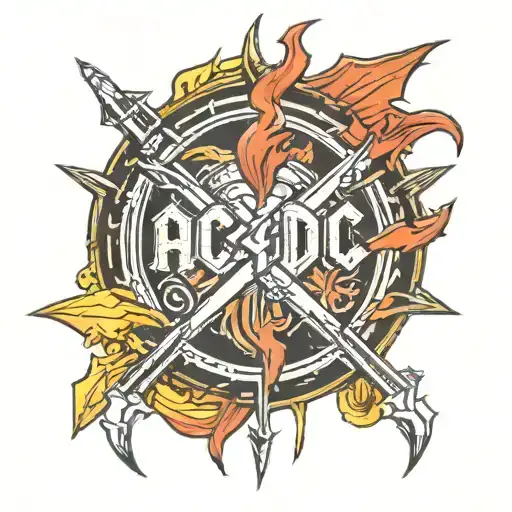 AC/DC logo with a lightning tattoo design idea