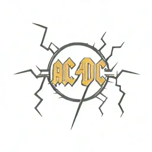 AC/DC logo with a lightning tattoo design idea