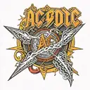 AC/DC logo with a lightning tattoo design idea