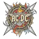 AC/DC logo with a lightning tattoo design idea