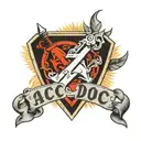 ac/dc font tattoo design idea