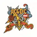 ac/dc font tattoo design idea