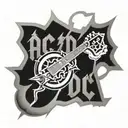 AC/DC logo with a lightning bolt transforming tattoo design idea