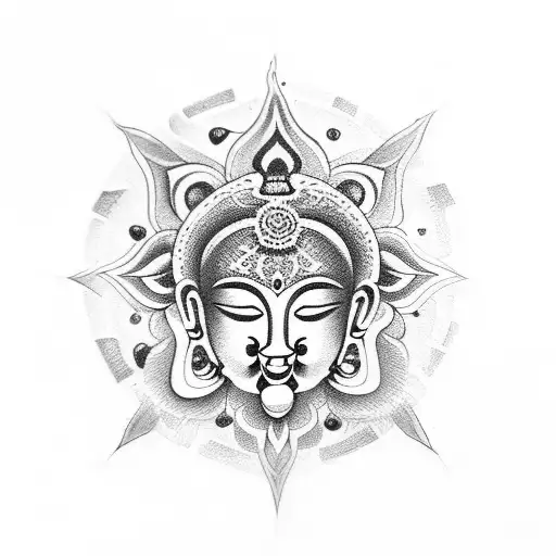 om with buda tattoo design idea