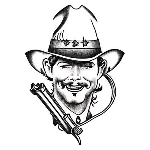 cowboy pinup gay tattoo design idea
