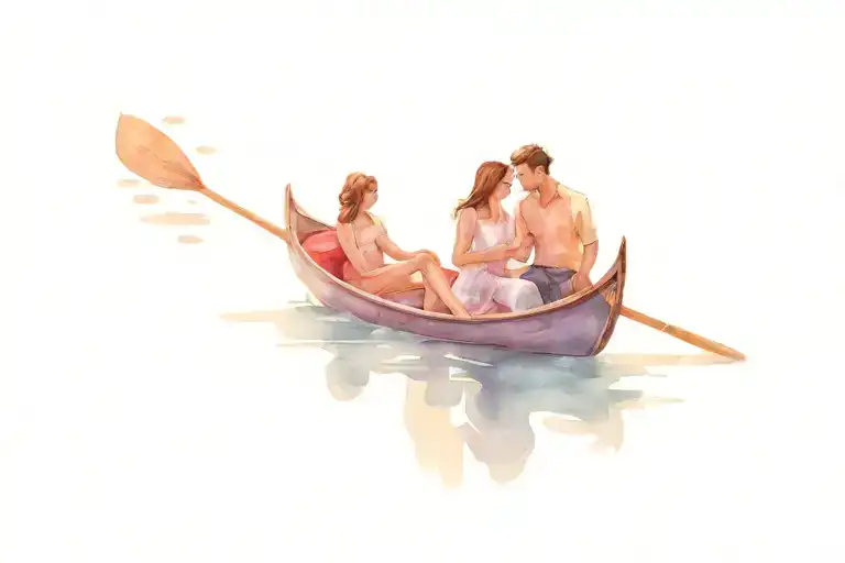 Gondola venice bridgo of love young couple back  tattoo design idea