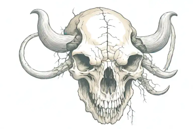 hog skull tattoo design idea