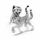 cheetah skeleton running tattoo design idea